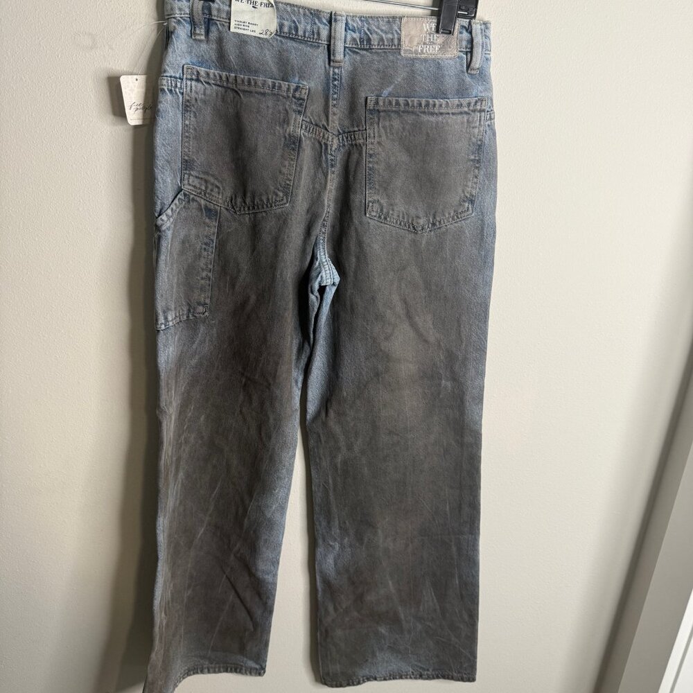 Free people NWT Women's 28 Blue Denim Tinsley Baggy High Rise Jeans Casual - Picture 2 of 5